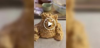 Попытка испечь печенье в форме медведя