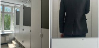 In Tatarstan, stall doors were cut off in school toilets to prevent children from cheating on the Unified State Exam (3 photos)