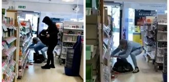 Дерзкие воры обчистили магазин на глазах у покупателей (9 фото + 1 видео)