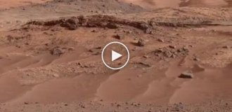 Appearance of the surface of Mars and sounds there