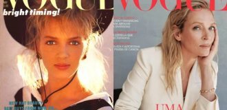 Uma Thurman: from her first Vogue cover at 15 to her comeback 40 years later (16 photos)