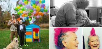 35 grandchildren who were incredibly lucky with their grandparents (36 photos)