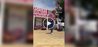 Lively foot dance at a cowboy party