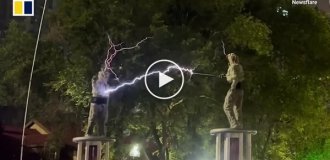 “Electric” dance with the help of Tesla coils was performed in China
