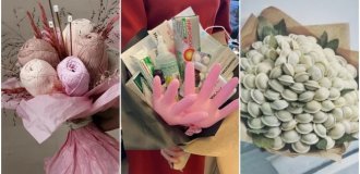 Not only flowers: unusual bouquets that can be given to girls (16 photos)