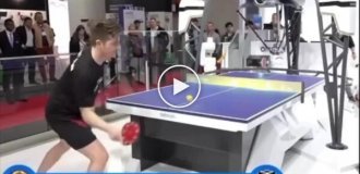 В Японии представили робота для игры в пинг-понг