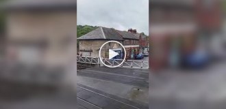 A working old railway crossing in North Yorkshire, England