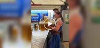 Могучая девушка и тонна пива