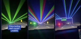 Chinese "anti-sleep" lasers on the highway - do they help against accidents (3 photos + 1 video)