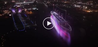 In Belfast, the Titanic was recreated using drones
