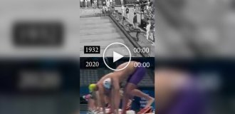 The final of the men's 100-meter freestyle swim with a difference of 88 years