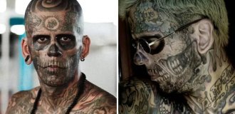 A Brazilian whose face was covered in tattoos removed most of it and showed what he looks like under the ink (8 photos)