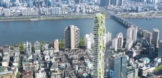 In Seoul they want to build a tower with landscaping (4 photos)