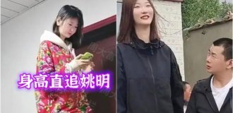Chinese woman 2.26 tall cannot find a partner (4 photos + 1 video)
