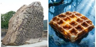 Waffle stone: an alien breakfast or a geological culinary masterpiece? (6 photos)