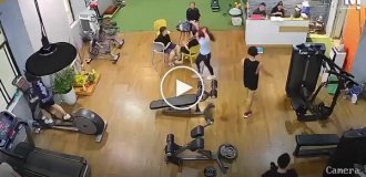 A gym-goer was injured while rushing to get into a free lane