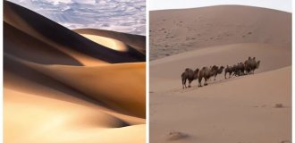 Загадочные поющие барханы пустыни Бадын-Джаран (18 фото + 1 видео)