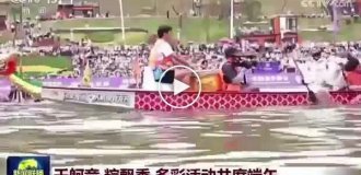 Robots compete in a boat race