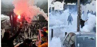 Во Франции протестующие захватили железнодорожный вокзал (1 фото + 4 видео)