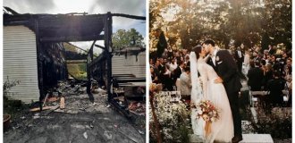 The whole city united to hold a wedding that was almost canceled due to a fire (9 photos)