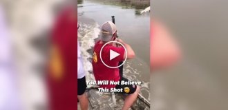 Man shot a fish on the fly