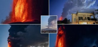 Mount Etna Eruption Disrupts Air Traffic in Sicily (6 photos + 1 video)