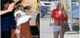 Britney Spears refused to go to the hospital with a broken leg and is now waiting for her body to heal on its own (4 photos + 1 video)