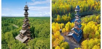 Избушка-небоскрёб в лесной глуши на Аляске (4 фото + 1 видео)