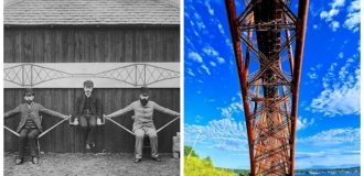 A bridge made of hands and bricks: how three engineers in bowler hats clearly explained the principle of a console (9 photos + 1 video)