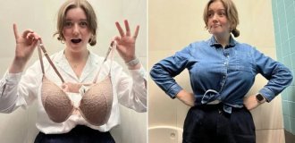 Бюстгальтер вместо сумки: девушка нашла способ не платить за багаж (5 фото)