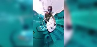 Мгновенное погружение на 40 метров в бассейне