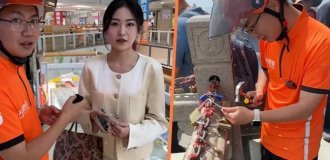 Chinese Woman Hires Courier to Destroy "Love Lock" (4 photos)