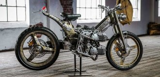 How you can, but don't have to do it - the rare 1976 Puch Maxi S was turned into a 5-cylinder moped (7 photos + 1 video)
