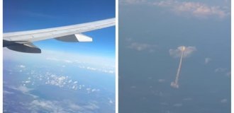 Вид из окна самолета, который запомнится надолго (3 фото + 1 видео)