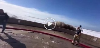 Unexpectedly big wave in California