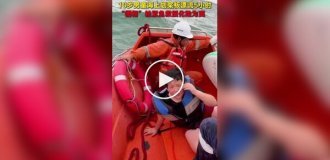 A boy who was carried away into the open sea by a typhoon was rescued in China