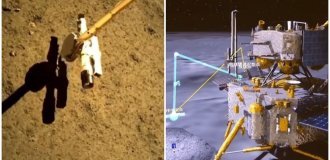 For the first time in history, the Chinese Chang'e-6 probe was able to take soil samples from the far side of the Moon (3 photos + 1 video)