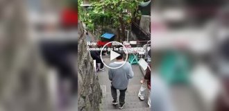 A Chinese man showed how deep he needs to go down to just get from home to work