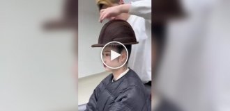 Unusual hairstyles on a girl's head