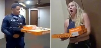 Полицейские арестовали доставщика и сами привезли пиццу (4 фото + 1 видео)