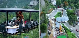 Екстремальна вечеря у небі: через поломку крана родина зависла на висоті 45 метрів (4 фото + 1 відео)