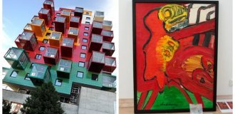 Разноцветная геометрия на серой коробке: шведский дом, который одновременно ненавидят и обожают (14 фото + 1 видео)