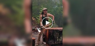 Красота с топором: канадка, которая впечатляет силой