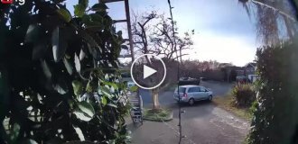 Праздничная неудача: мужчина упал с лестницы, вешая гирлянды