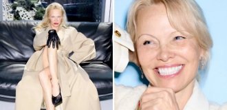 57-year-old Pamela Anderson starred in a photo shoot for Glamour magazine. As always, without makeup (7 photos)