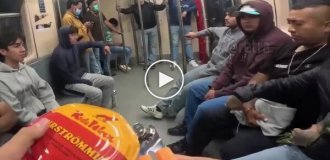 A man opened a can of surströmming in a subway car