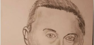 Elon Musk Spots a Fan's Drawing (2 photos)