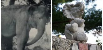 Monument to Norma Jean, a circus elephant who died from a lightning strike (8 photos)