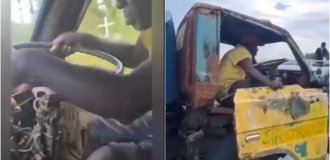 Rough African truck (2 photos + 2 videos)