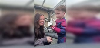 A mother pranked her son with a fake tongue
